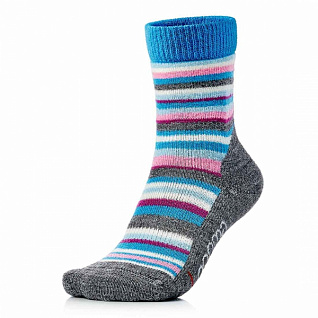 Термоноски женские Lopoma Wool Stripes + голубые