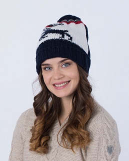 Шапка унисекс Lopoma с оленем синяя